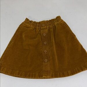 Crewcuts Brown Corduroy Skirt Front Button Detail Size 6/7